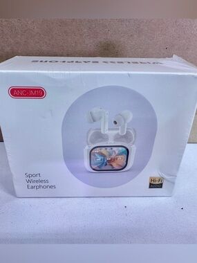 ANC-JM19 White Wireless Sport Earphones with Charging Case